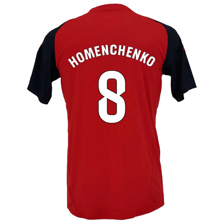 Kids Football Santiago Homenchenko #8 Red Black Home Jersey 2024/25 T-Shirt