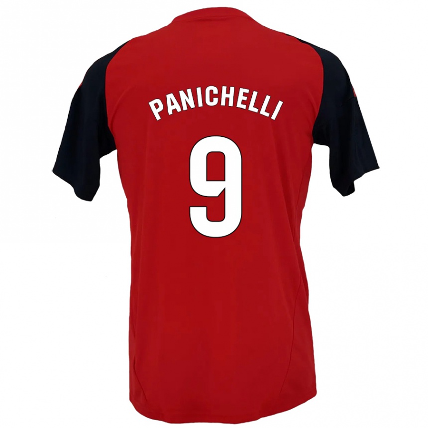 Kids Football Joaquín Panichelli #9 Red Black Home Jersey 2024/25 T-Shirt