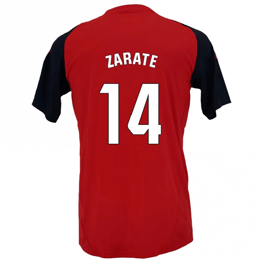 Kids Football Hugo Zárate #14 Red Black Home Jersey 2024/25 T-Shirt