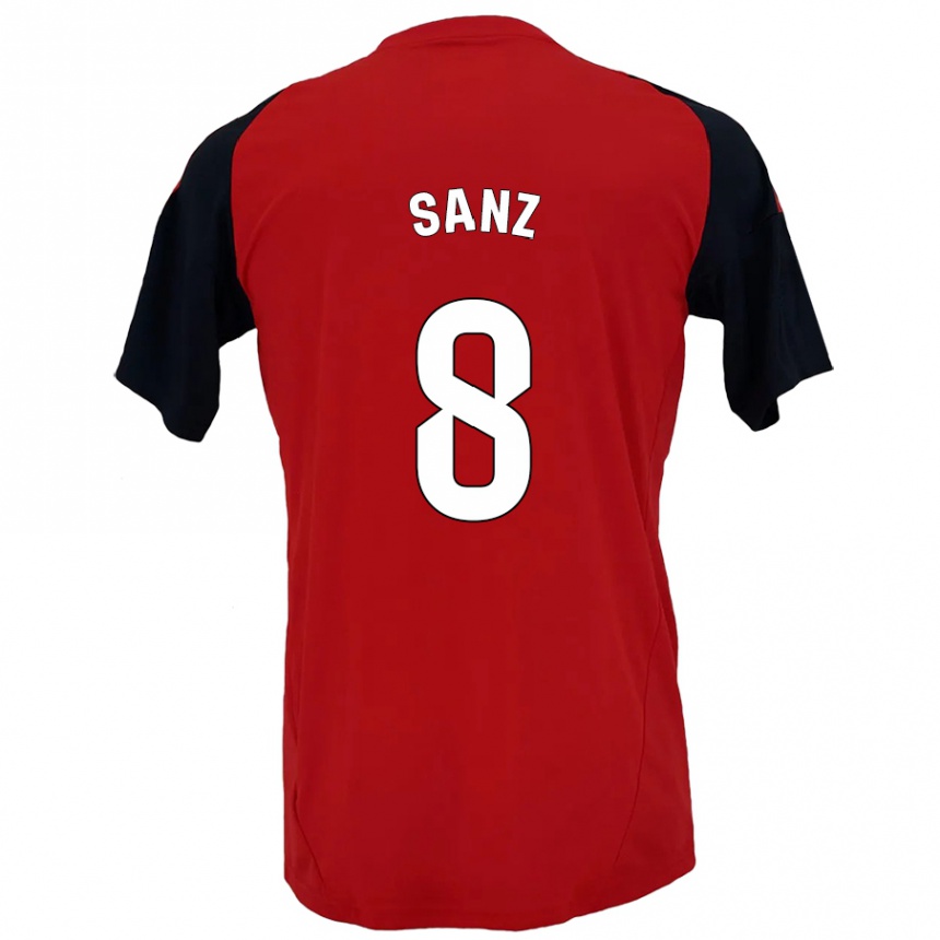 Kids Football Álvaro Sanz #8 Red Black Home Jersey 2024/25 T-Shirt