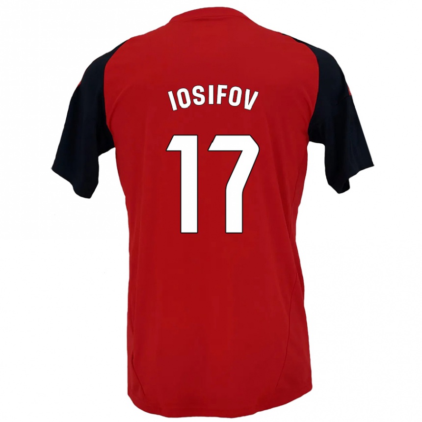 Kids Football Nikita Iosifov #17 Red Black Home Jersey 2024/25 T-Shirt