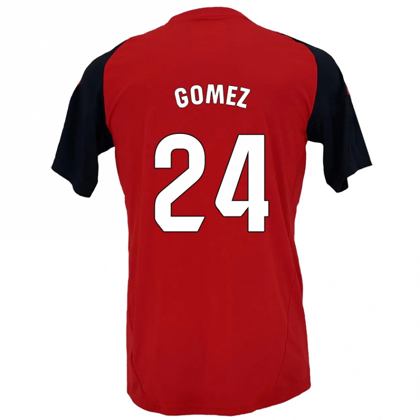 Kids Football Jonathan Gómez #24 Red Black Home Jersey 2024/25 T-Shirt