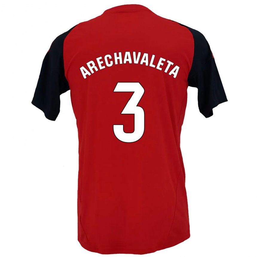 Kids Football Jorge Arechavaleta #3 Red Black Home Jersey 2024/25 T-Shirt