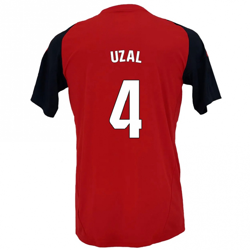 Kids Football Yeray Uzal #4 Red Black Home Jersey 2024/25 T-Shirt