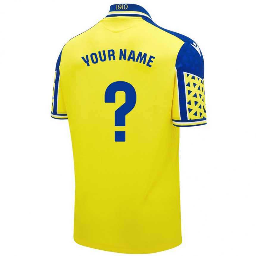 Kids Football Your Name #0 Yellow Blue Home Jersey 2024/25 T-Shirt