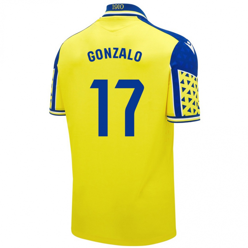 Kids Football Gonzalo Escalante #17 Yellow Blue Home Jersey 2024/25 T-Shirt