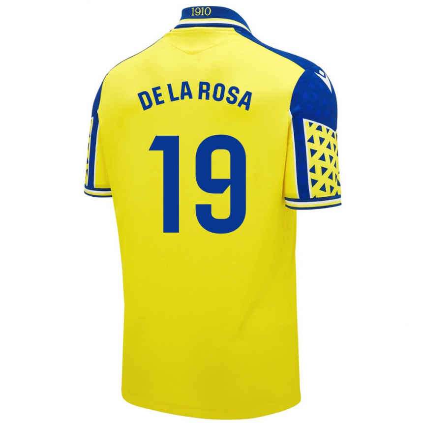 Kids Football José Antonio De La Rosa #19 Yellow Blue Home Jersey 2024/25 T-Shirt