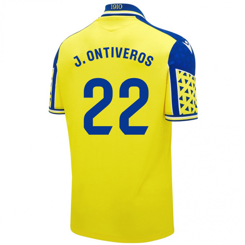 Kids Football Javi Ontiveros #22 Yellow Blue Home Jersey 2024/25 T-Shirt