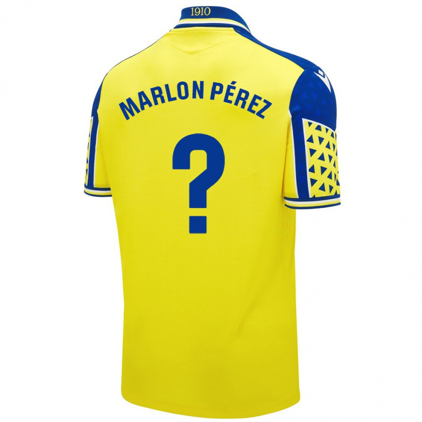 Kids Football Marlon Pérez #0 Yellow Blue Home Jersey 2024/25 T-Shirt