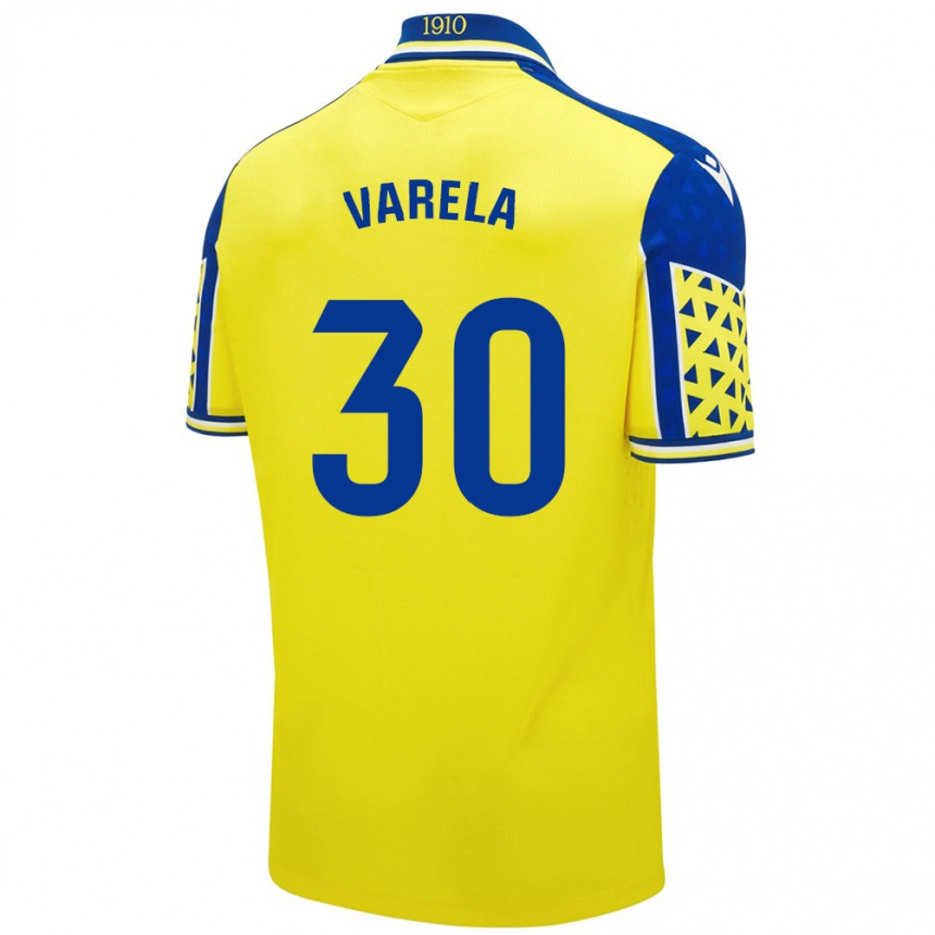 Kids Football Brandon Varela #30 Yellow Blue Home Jersey 2024/25 T-Shirt