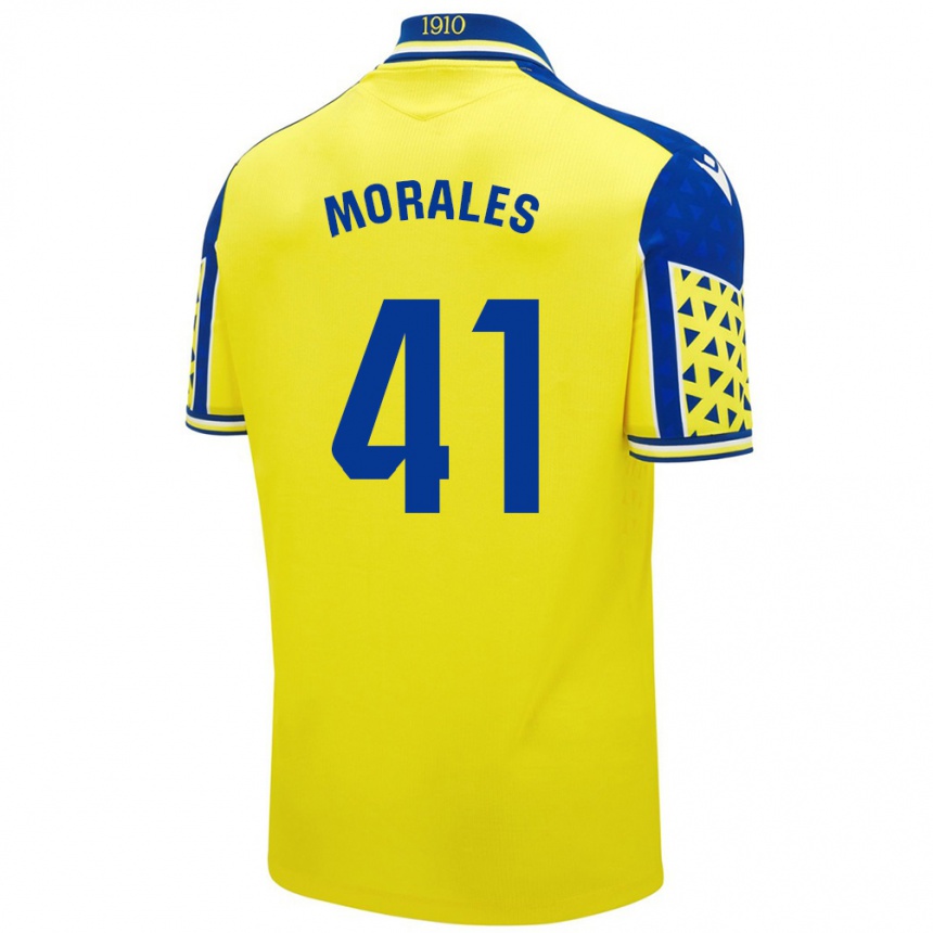 Kids Football Luis Morales #41 Yellow Blue Home Jersey 2024/25 T-Shirt