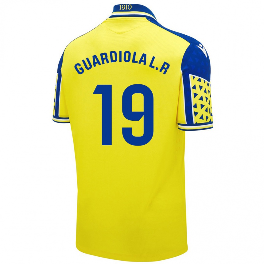 Kids Football Sergi Guardiola #19 Yellow Blue Home Jersey 2024/25 T-Shirt