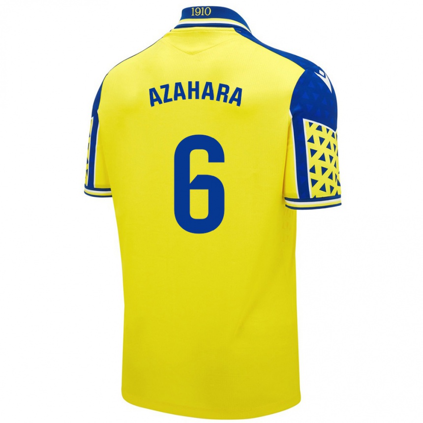 Kids Football Azahara #6 Yellow Blue Home Jersey 2024/25 T-Shirt