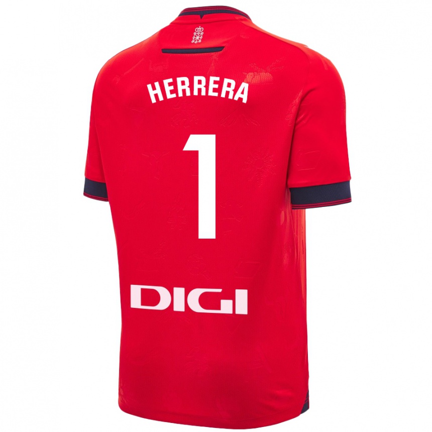 Kids Football Sergio Herrera #1 Red White Home Jersey 2024/25 T-Shirt