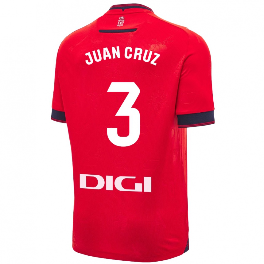 Kids Football Juan Cruz #3 Red White Home Jersey 2024/25 T-Shirt