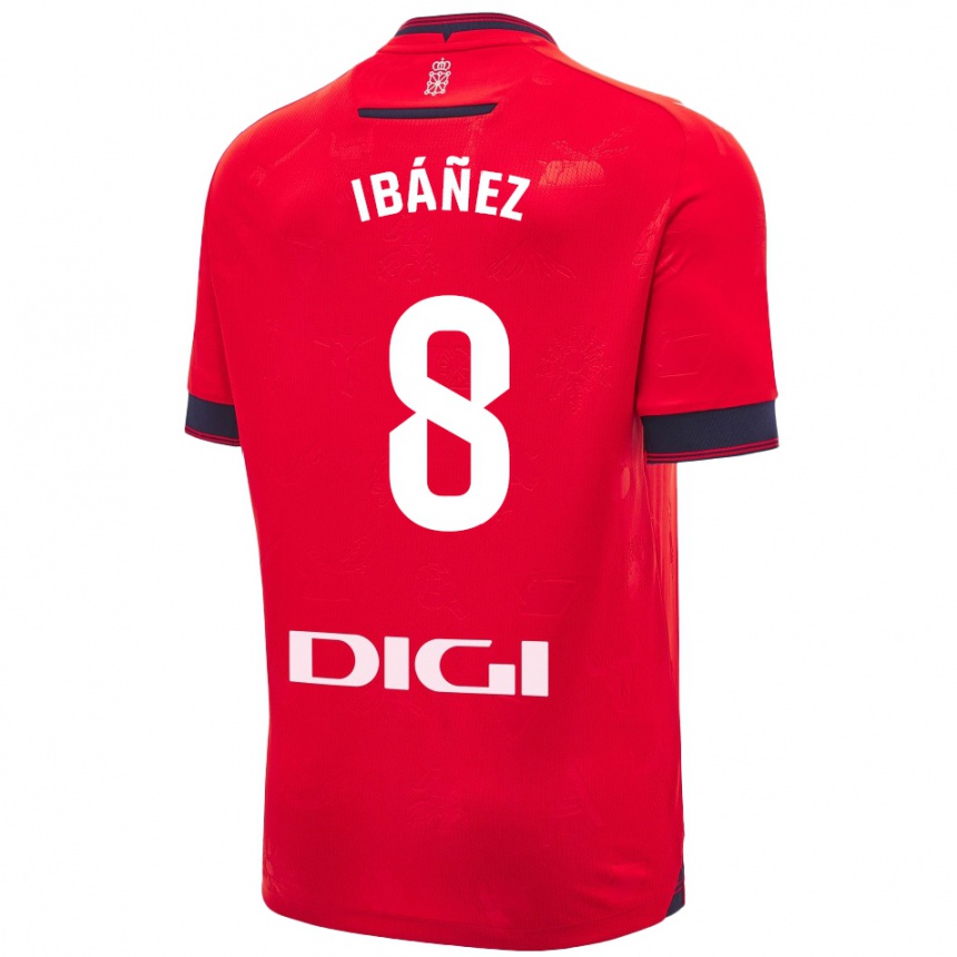 Kids Football Pablo Ibáñez #8 Red White Home Jersey 2024/25 T-Shirt