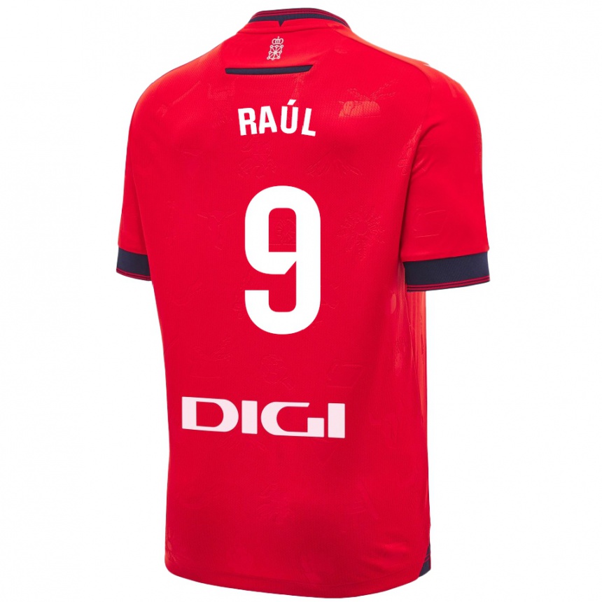 Kids Football Raúl García #9 Red White Home Jersey 2024/25 T-Shirt