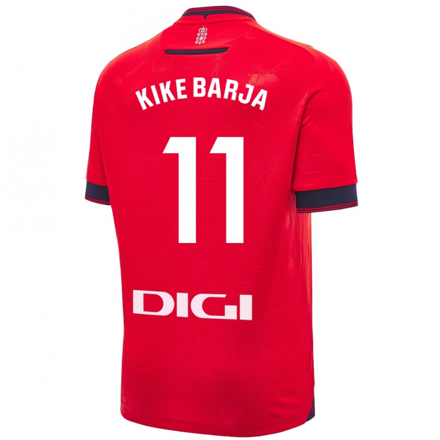 Kids Football Kike Barja #11 Red White Home Jersey 2024/25 T-Shirt