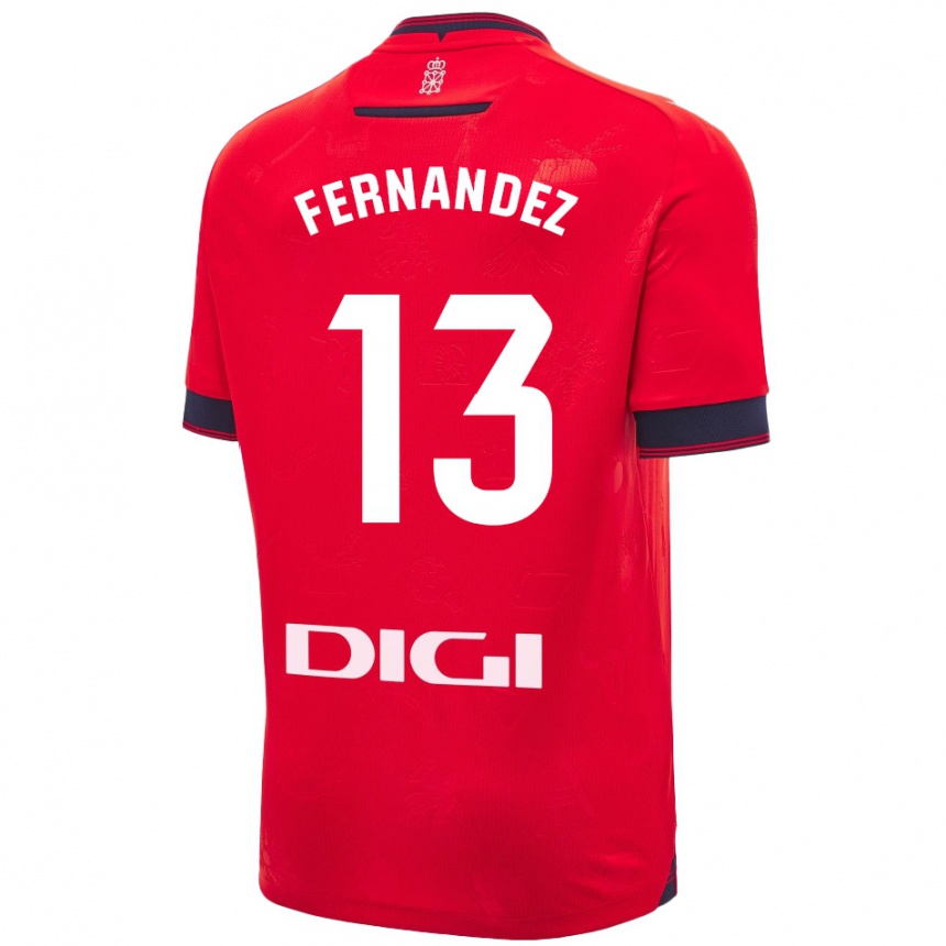 Kids Football Aitor Fernández #13 Red White Home Jersey 2024/25 T-Shirt