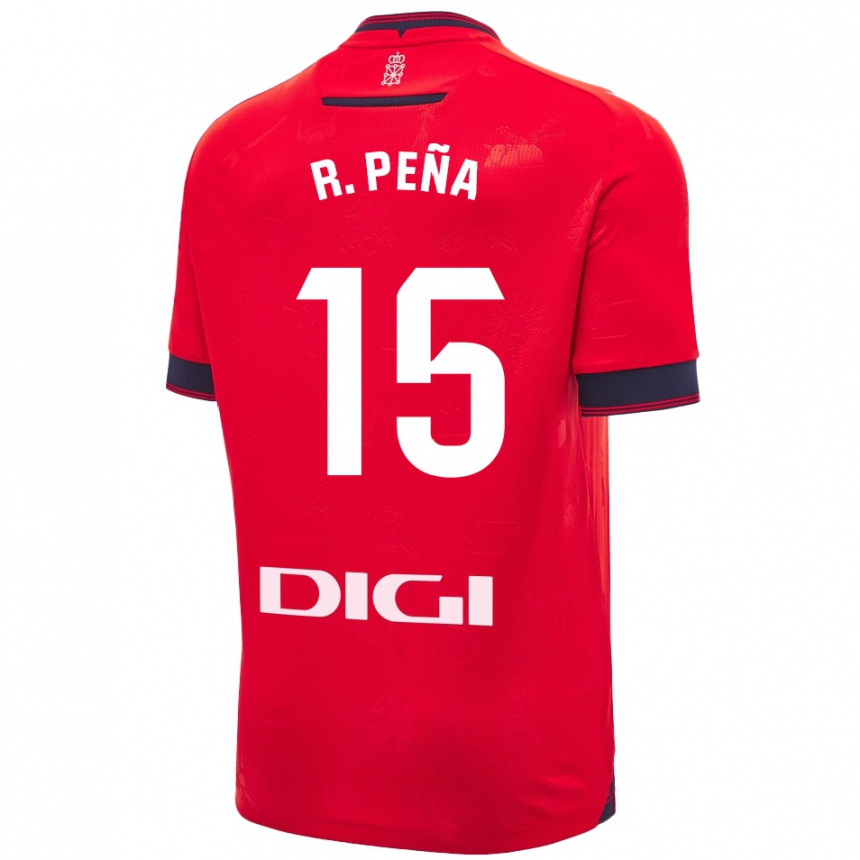 Kids Football Rubén Peña #15 Red White Home Jersey 2024/25 T-Shirt