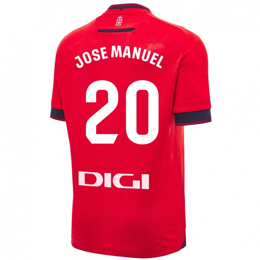 Kids Football José Manuel Arnáiz #20 Red White Home Jersey 2024/25 T-Shirt