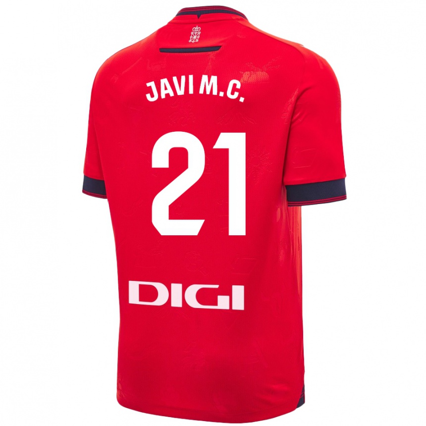 Kids Football Javi Martínez #21 Red White Home Jersey 2024/25 T-Shirt