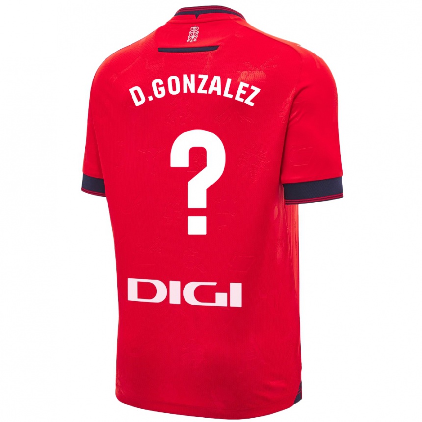 Kids Football Dani González #0 Red White Home Jersey 2024/25 T-Shirt