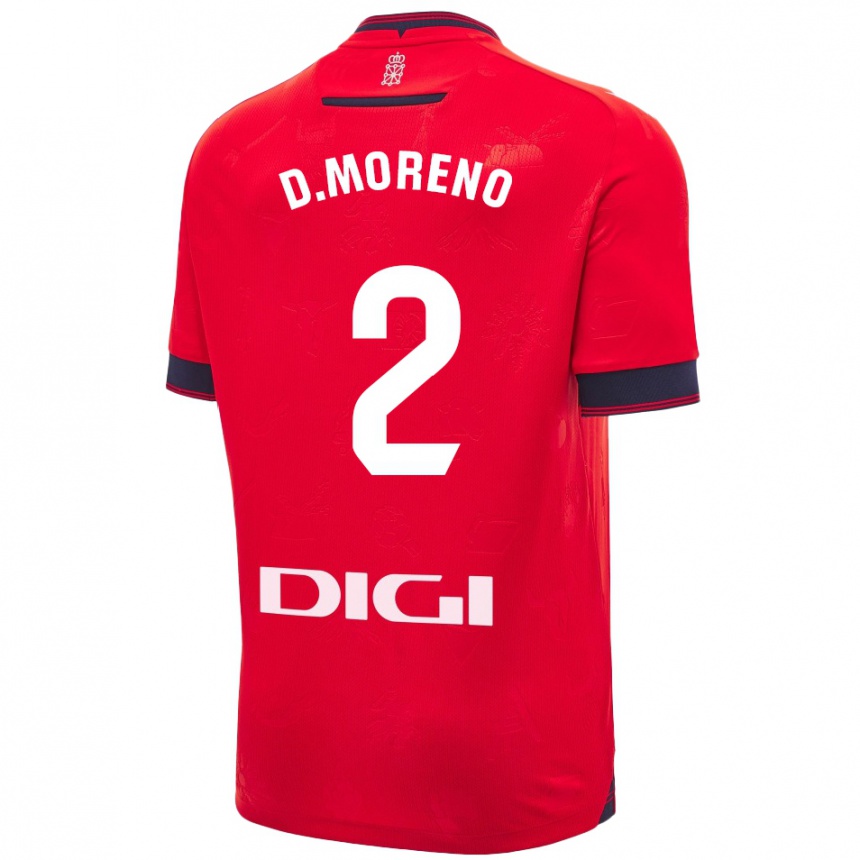 Kids Football Diego Moreno #2 Red White Home Jersey 2024/25 T-Shirt