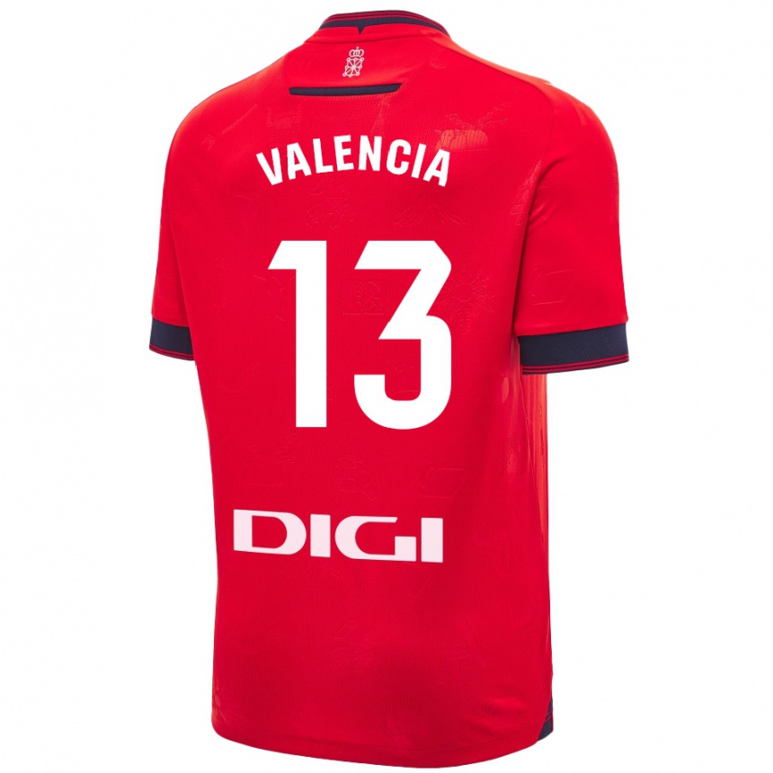 Kids Football Pablo Valencia #13 Red White Home Jersey 2024/25 T-Shirt