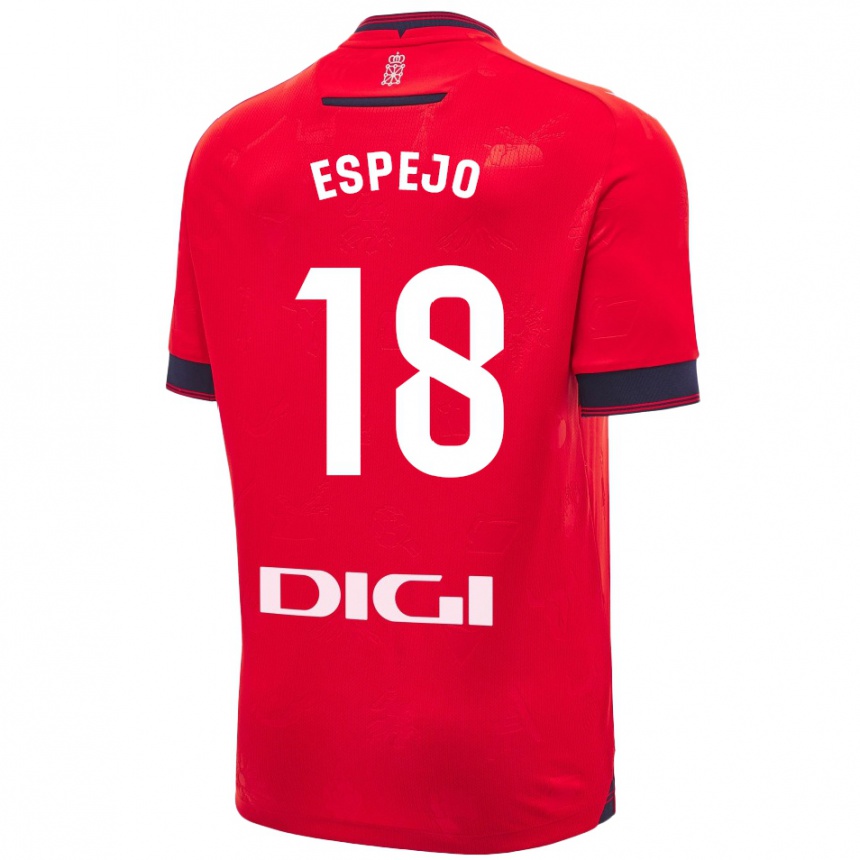 Kids Football Diego Espejo #18 Red White Home Jersey 2024/25 T-Shirt