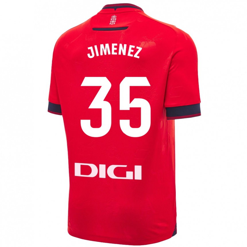 Kids Football Álex Jimenez #35 Red White Home Jersey 2024/25 T-Shirt