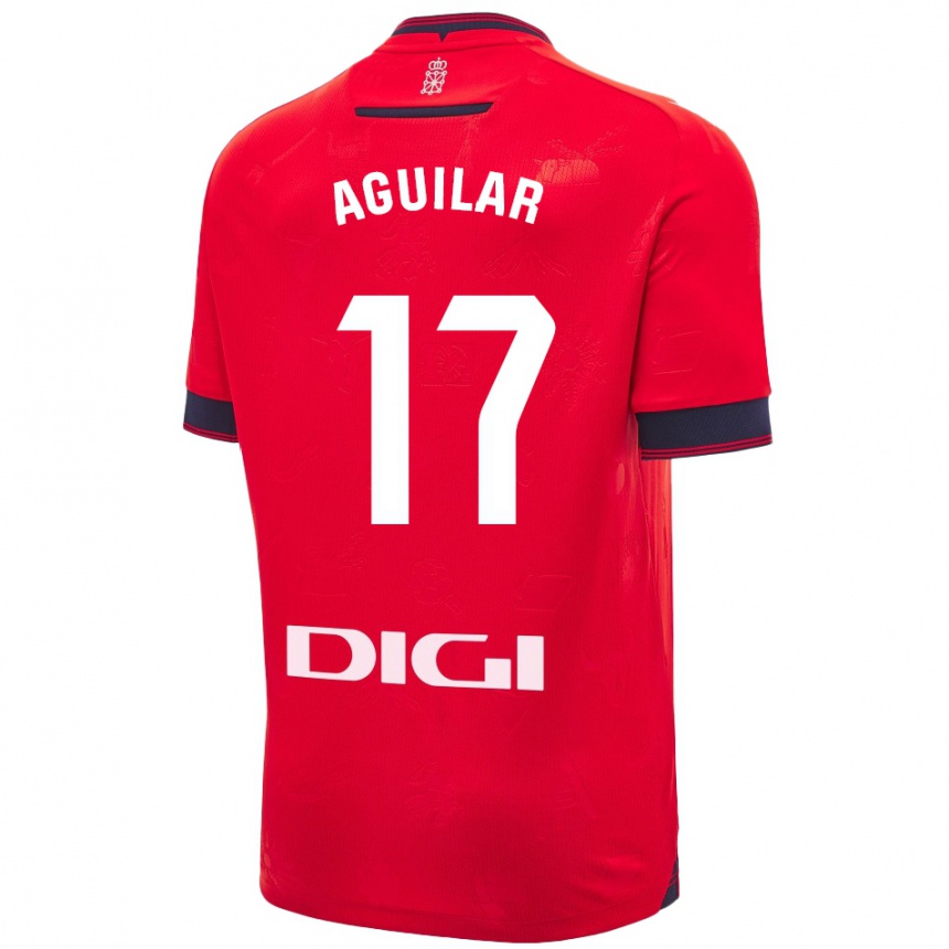 Kids Football Eneko Aguilar #17 Red White Home Jersey 2024/25 T-Shirt