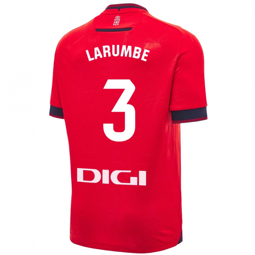 Kids Football Saioa Larumbe Beloqui #3 Red White Home Jersey 2024/25 T-Shirt