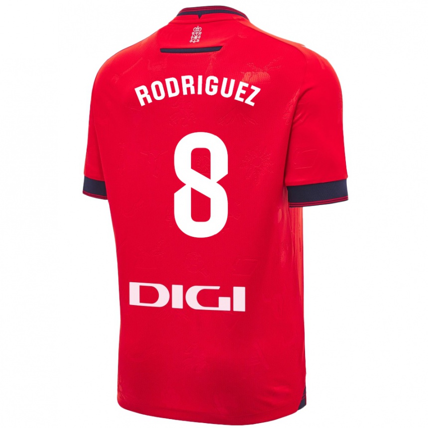 Kids Football Vanessa Rodríguez Iribarren #8 Red White Home Jersey 2024/25 T-Shirt