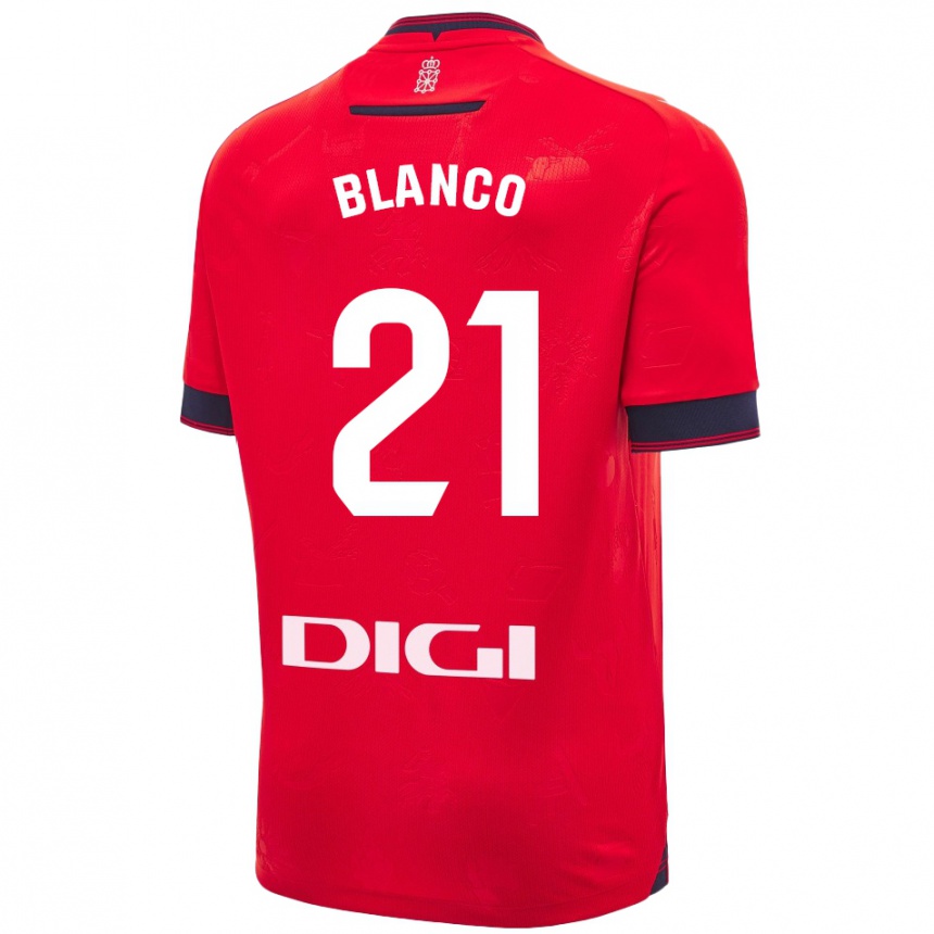 Kids Football Alexia Blanco Llacuno #21 Red White Home Jersey 2024/25 T-Shirt