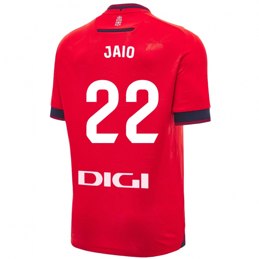 Kids Football Jaione Larraiotz Senosiain #22 Red White Home Jersey 2024/25 T-Shirt