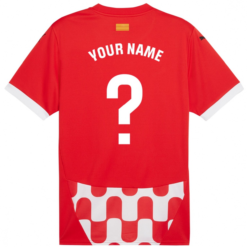 Kids Football Your Name #0 Red White Home Jersey 2024/25 T-Shirt