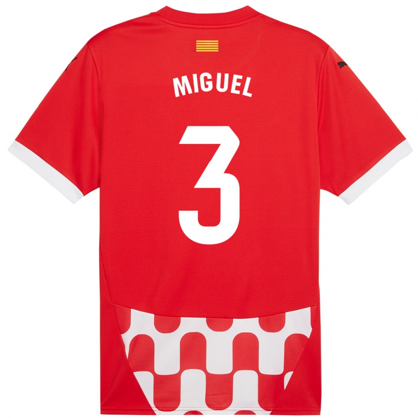 Kids Football Miguel Gutiérrez #3 Red White Home Jersey 2024/25 T-Shirt