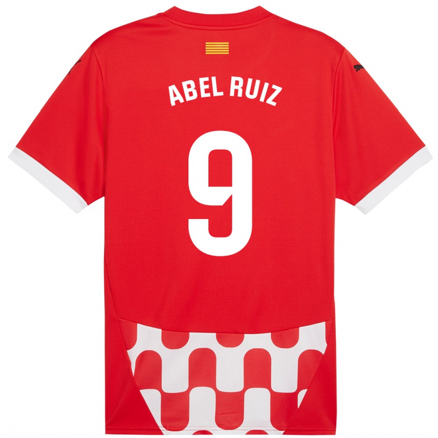 Kids Football Abel Ruiz #9 Red White Home Jersey 2024/25 T-Shirt