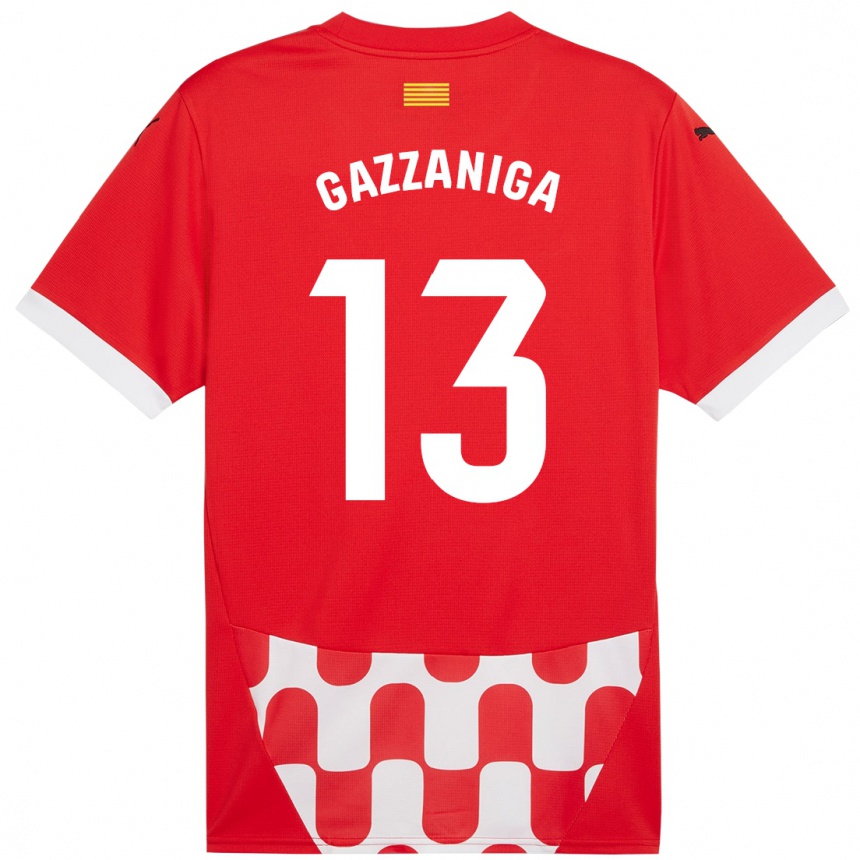 Kids Football Paulo Gazzaniga #13 Red White Home Jersey 2024/25 T-Shirt