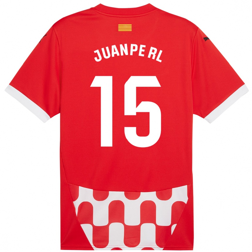 Kids Football Juanpe #15 Red White Home Jersey 2024/25 T-Shirt