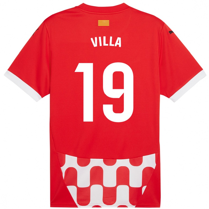 Kids Football Toni Villa #19 Red White Home Jersey 2024/25 T-Shirt