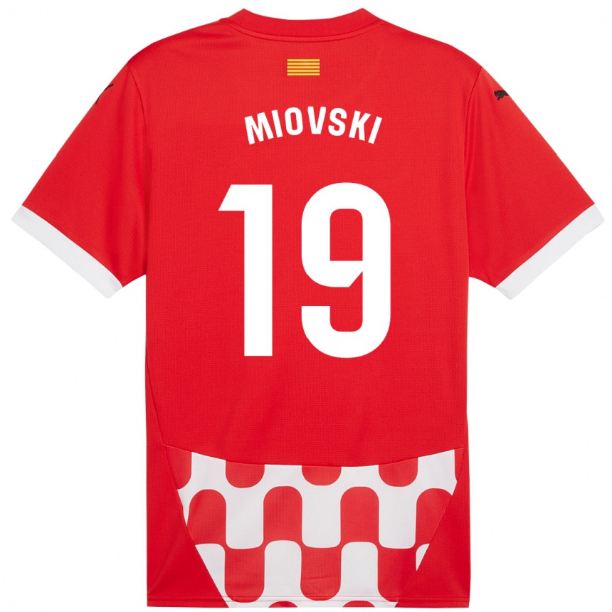 Kids Football Bojan Miovski #19 Red White Home Jersey 2024/25 T-Shirt