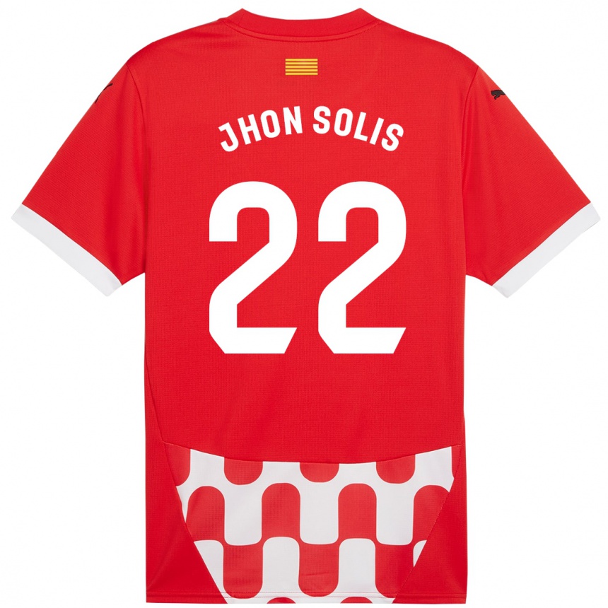 Kids Football Jhon Solís #22 Red White Home Jersey 2024/25 T-Shirt