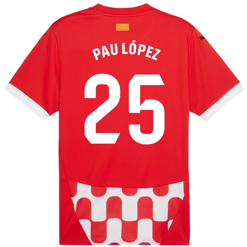 Kids Football Pau Lopez #25 Red White Home Jersey 2024/25 T-Shirt