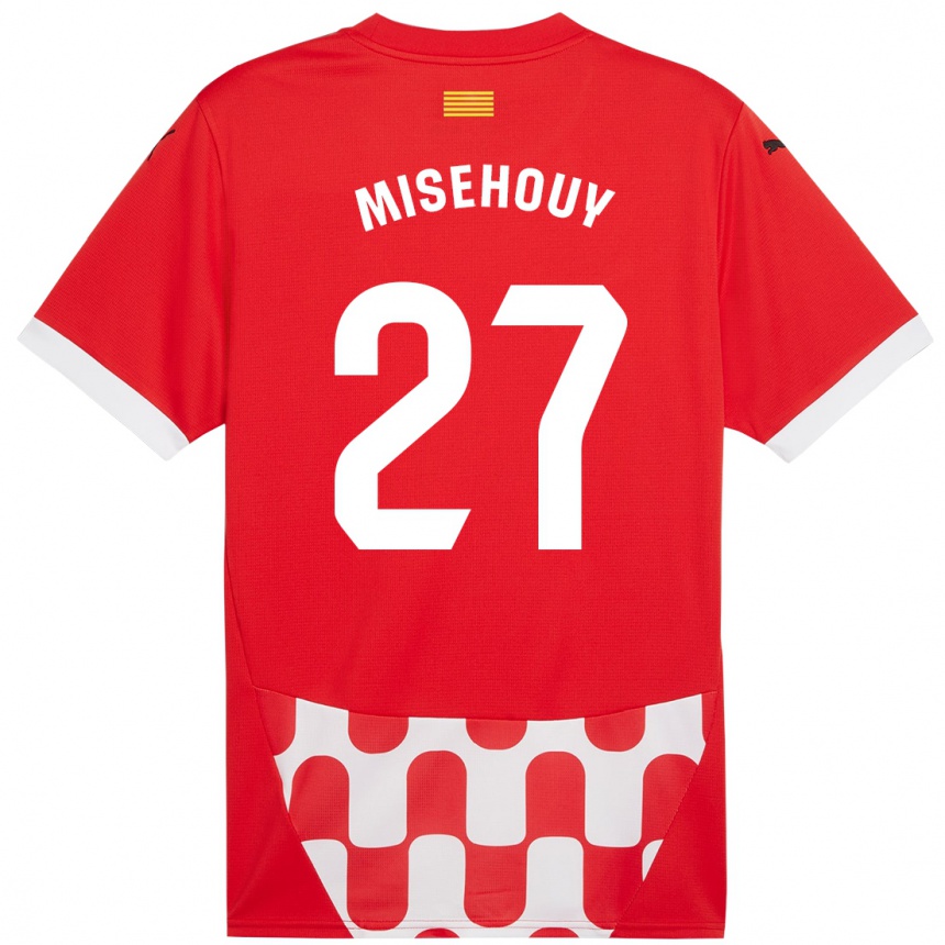 Kids Football Gabriel Misehouy #27 Red White Home Jersey 2024/25 T-Shirt