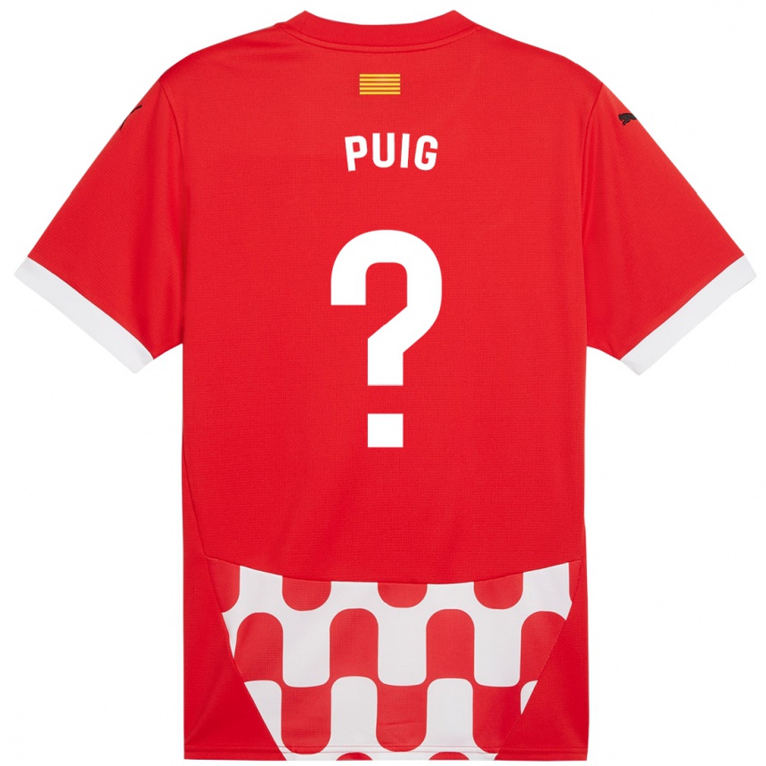 Kids Football Sergi Puig #0 Red White Home Jersey 2024/25 T-Shirt