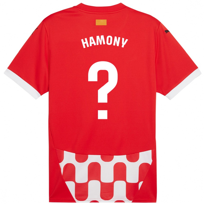 Kids Football Mohammed Hamony #0 Red White Home Jersey 2024/25 T-Shirt