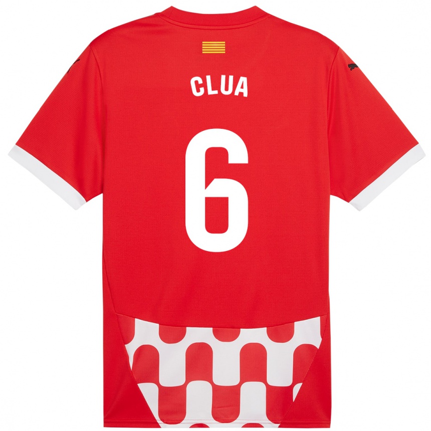 Kids Football Silvi Clua #6 Red White Home Jersey 2024/25 T-Shirt