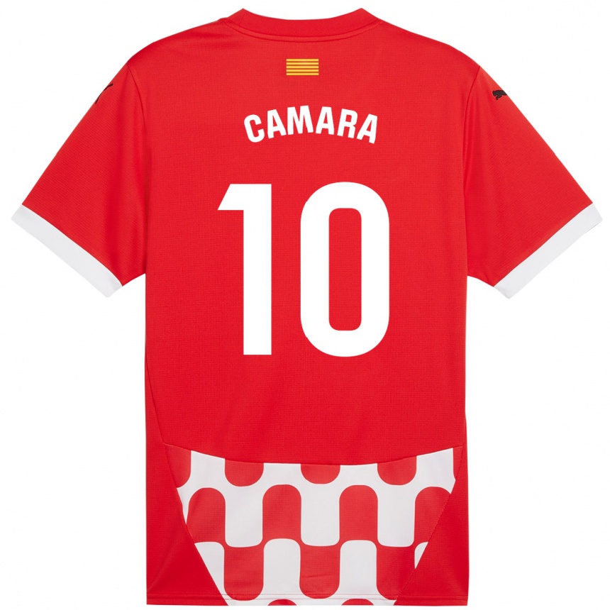 Kids Football Dawda Camara #10 Red White Home Jersey 2024/25 T-Shirt